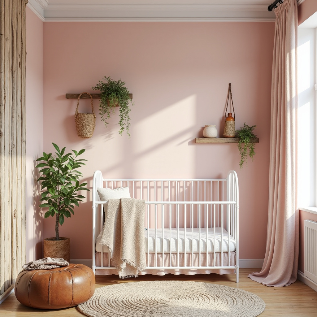 boho pink nursery 17