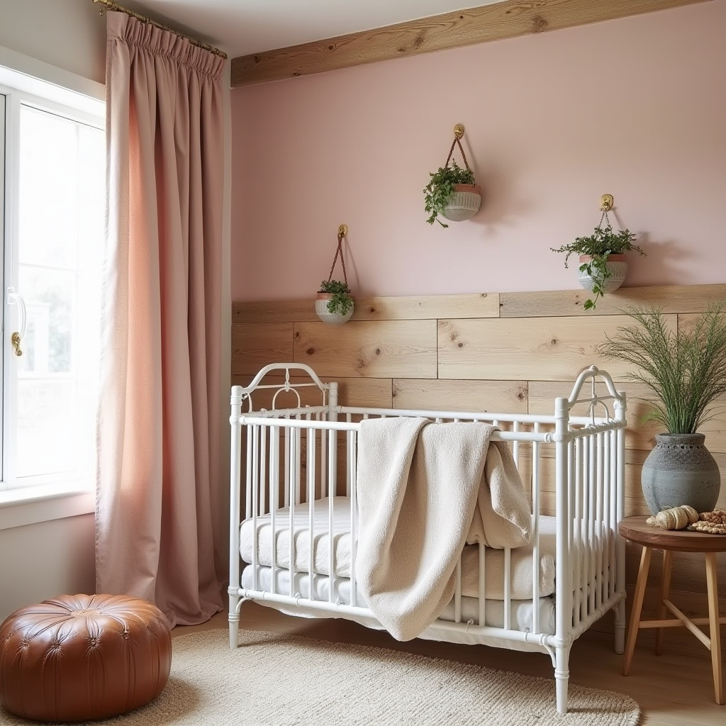 boho pink nursery 18