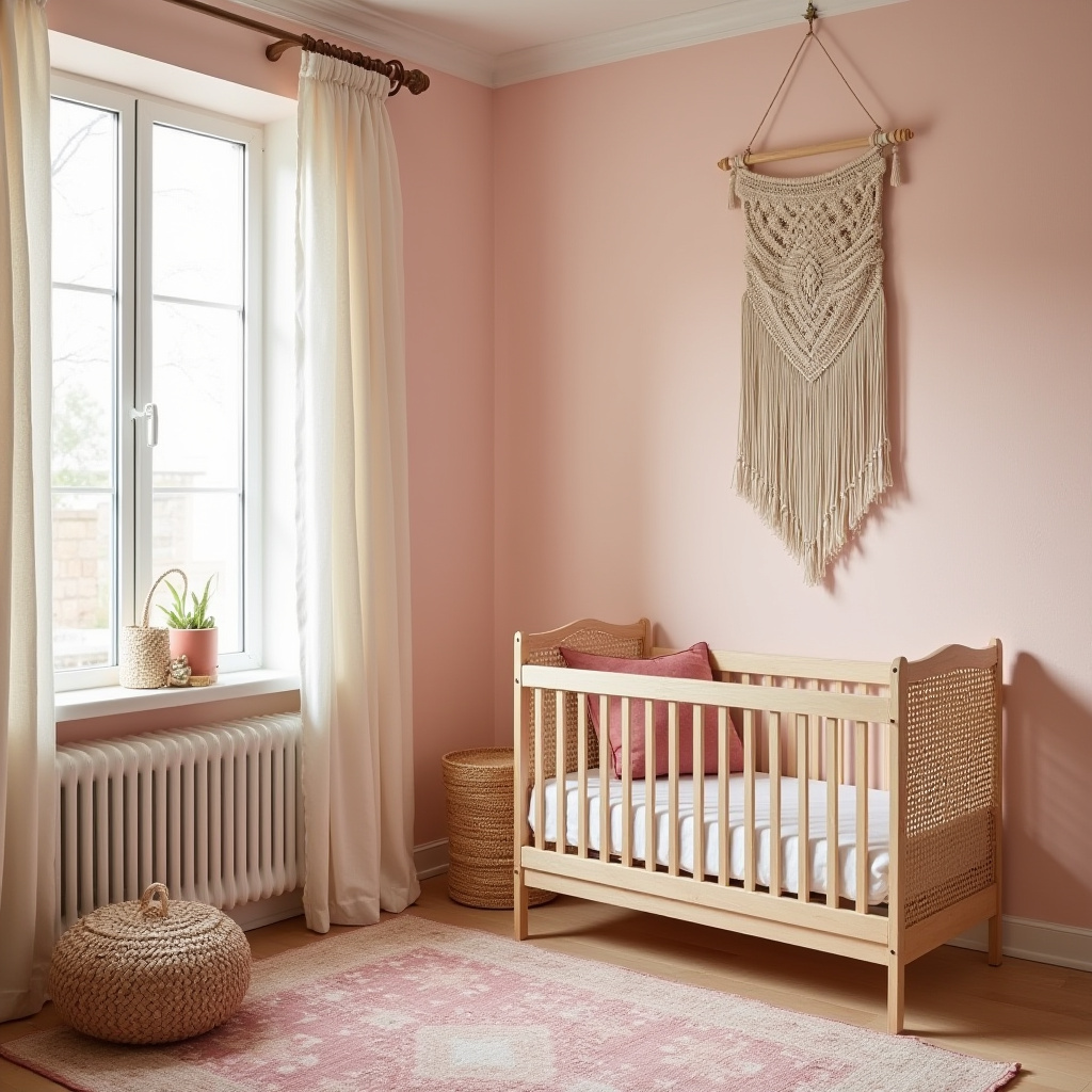 boho pink nursery 2