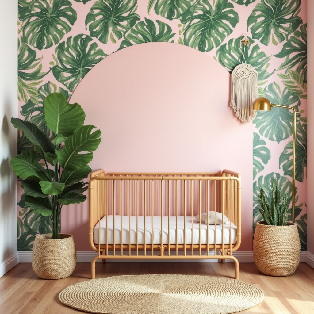 boho pink nursery 22