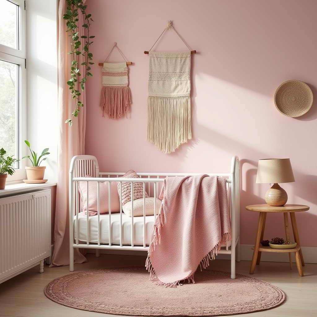 boho pink nursery 23