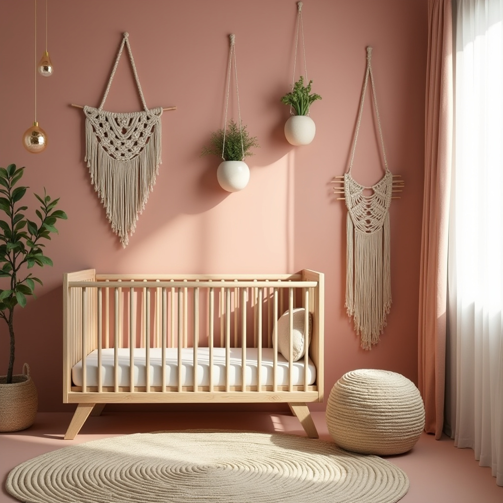 boho pink nursery 26