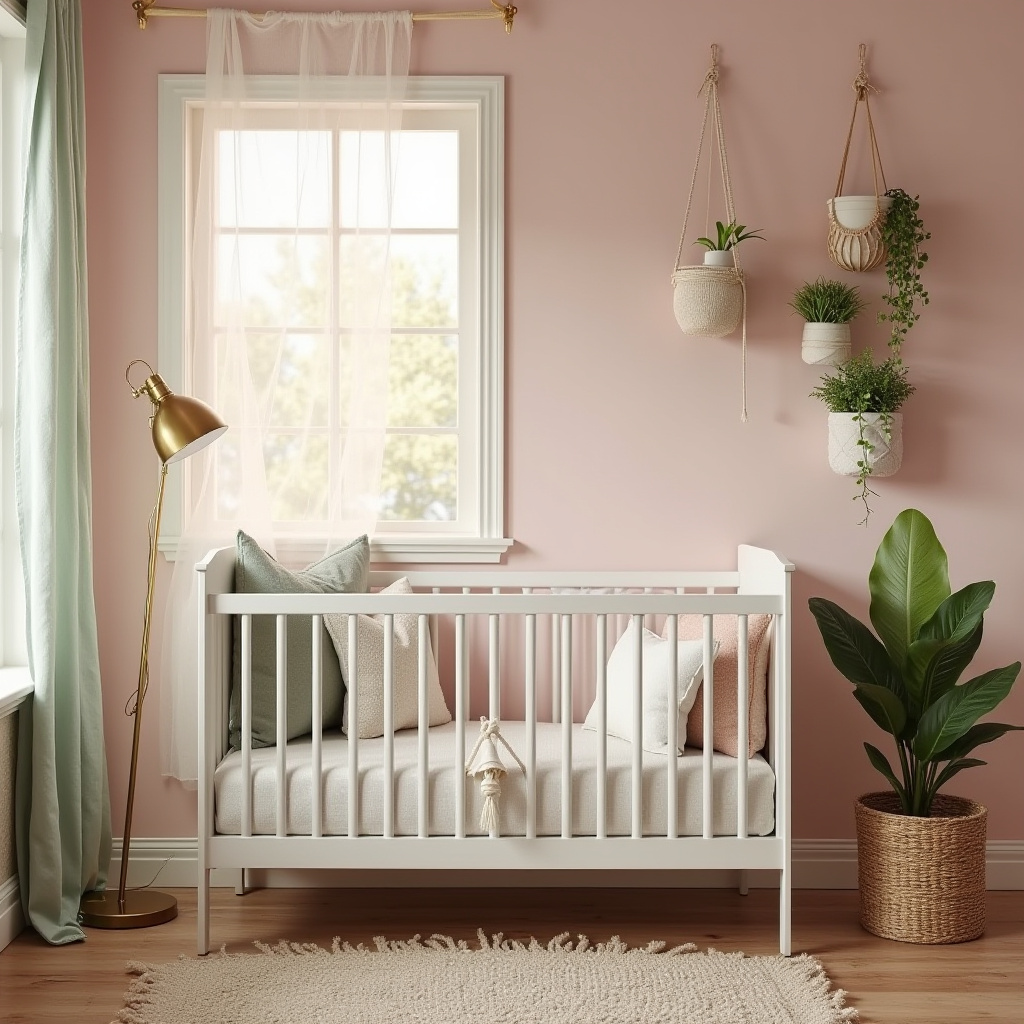 boho pink nursery 29