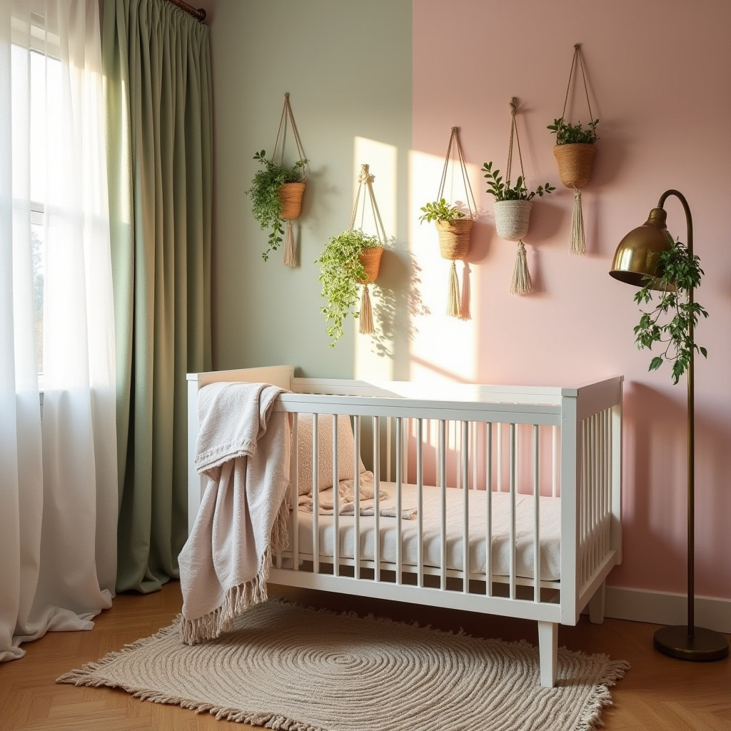 boho pink nursery 30