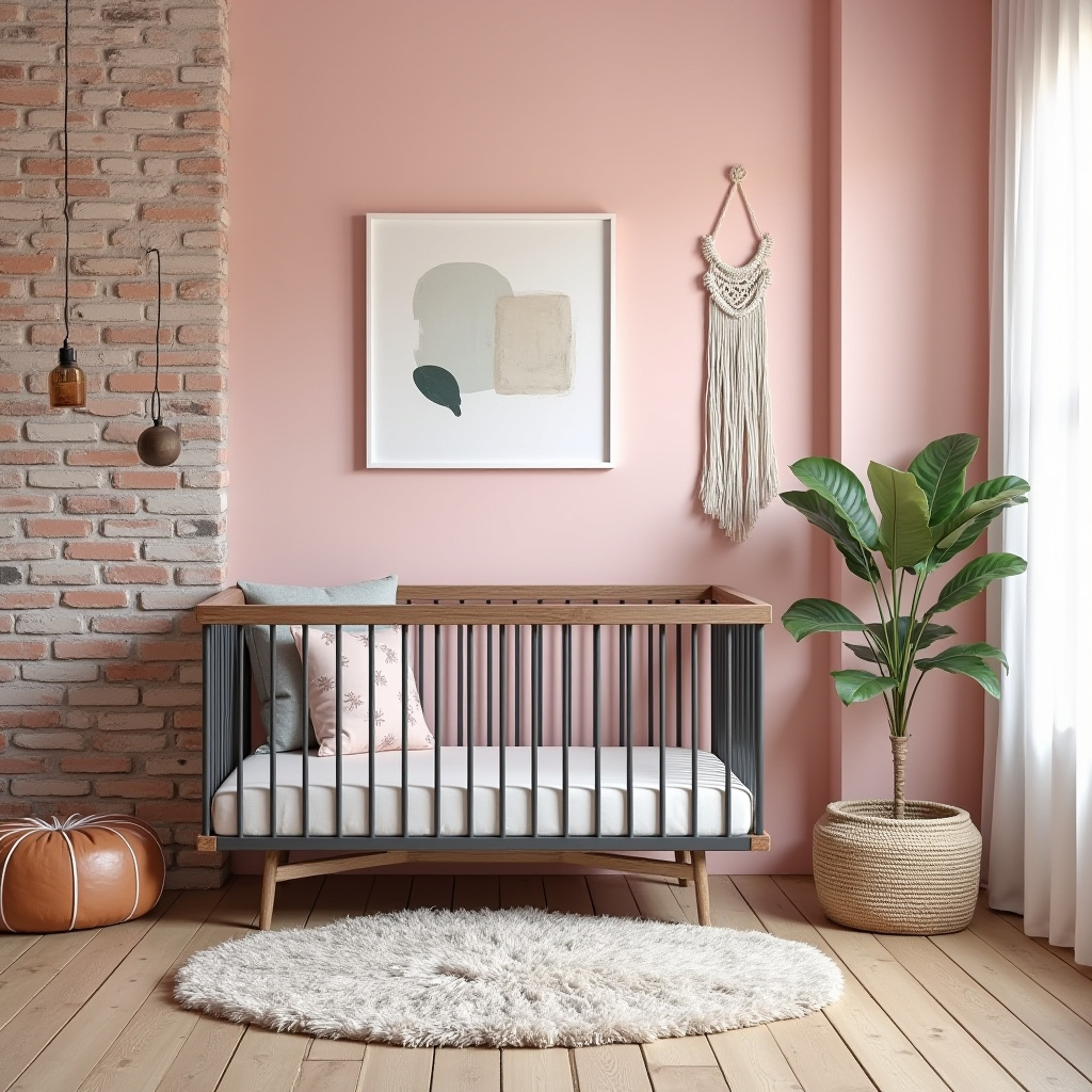 boho pink nursery 32
