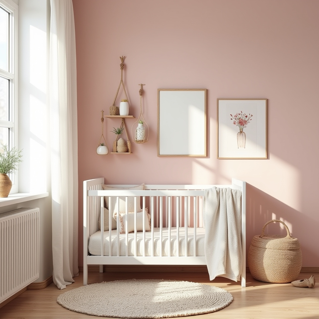 boho pink nursery 38