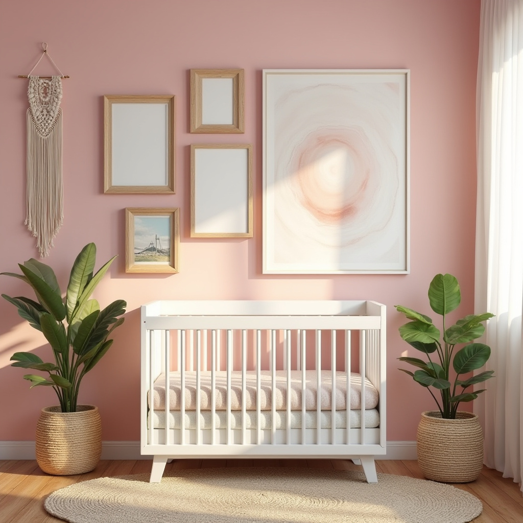 boho pink nursery 40