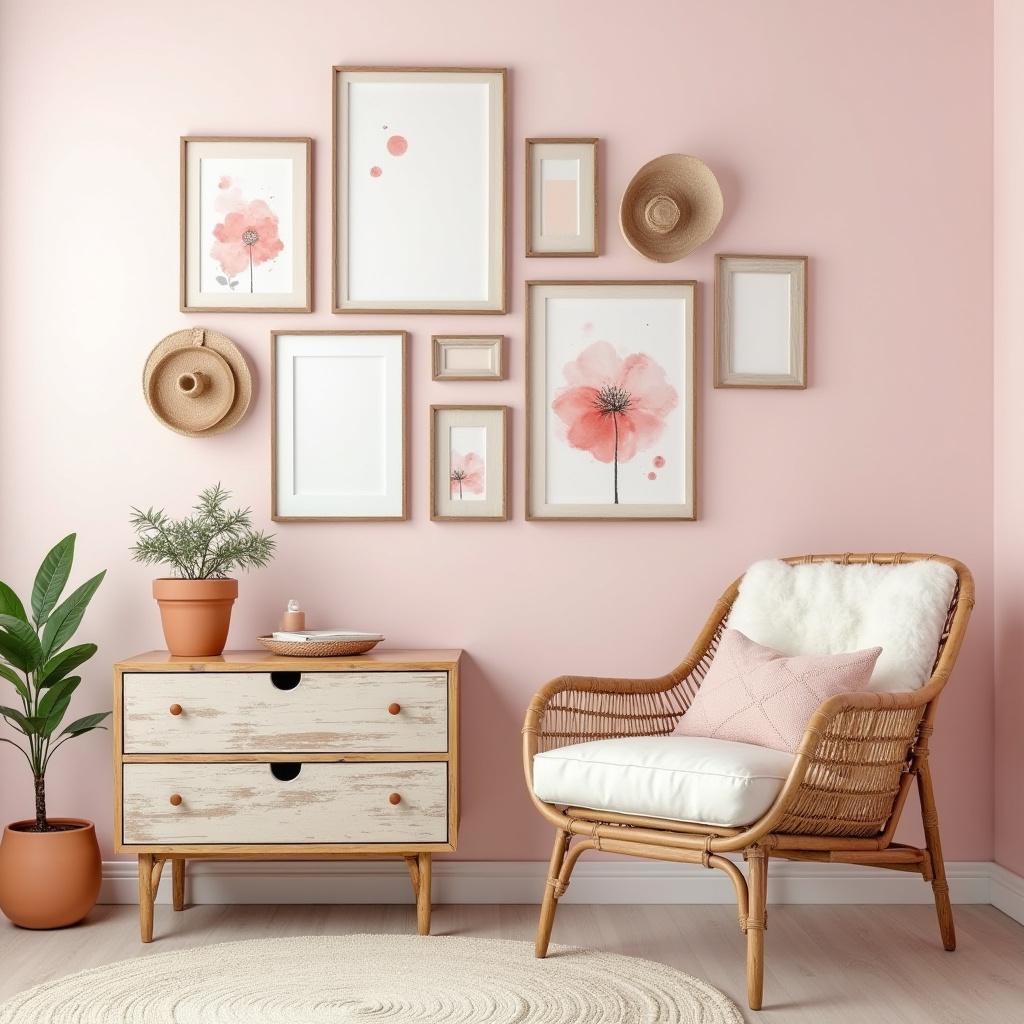 boho pink nursery 8
