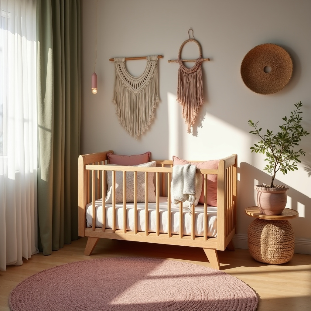 boho pink nursery 9