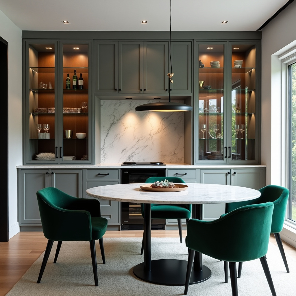 built in hutch dining room 17