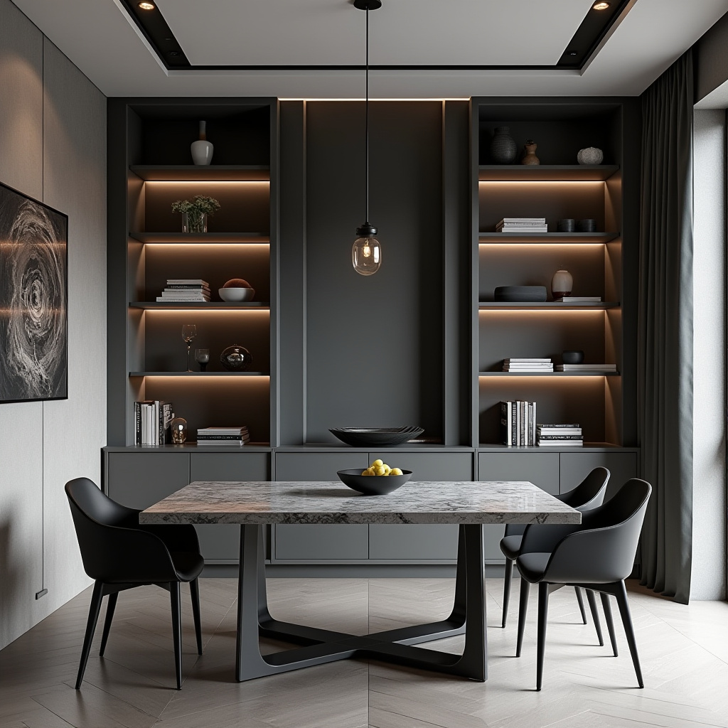 built in shelves dining room 13