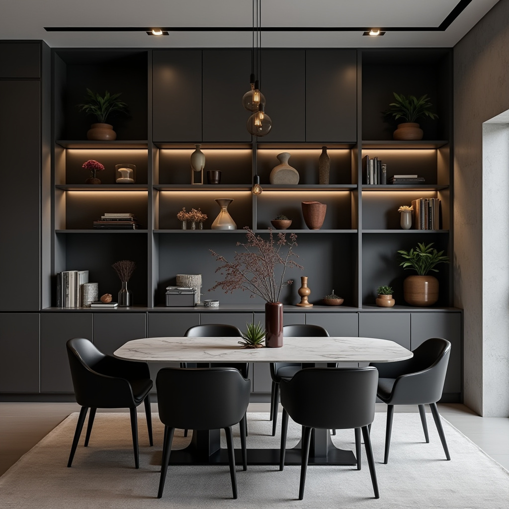 built in shelves dining room 14