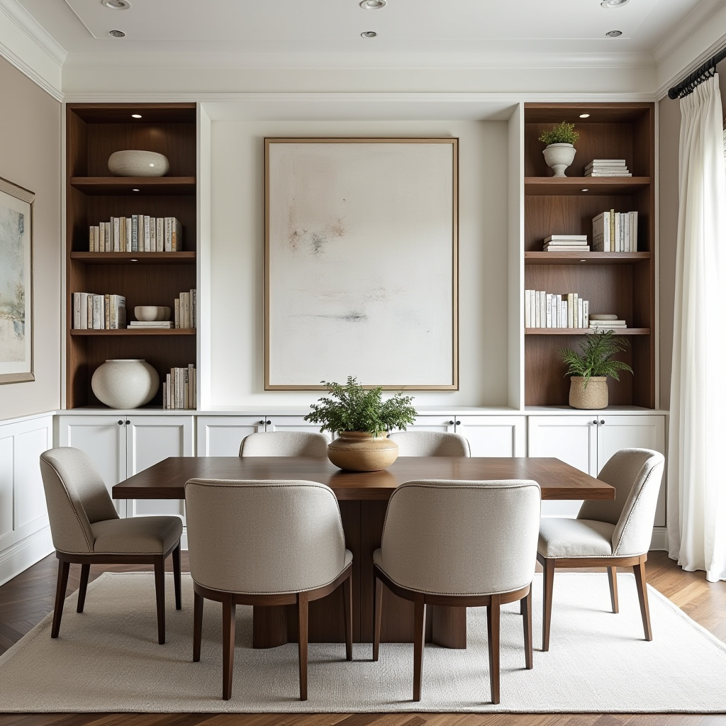 built in shelves dining room 17