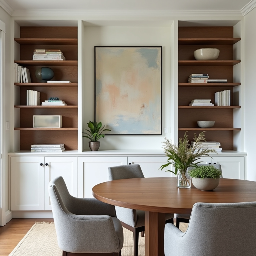 built in shelves dining room 18