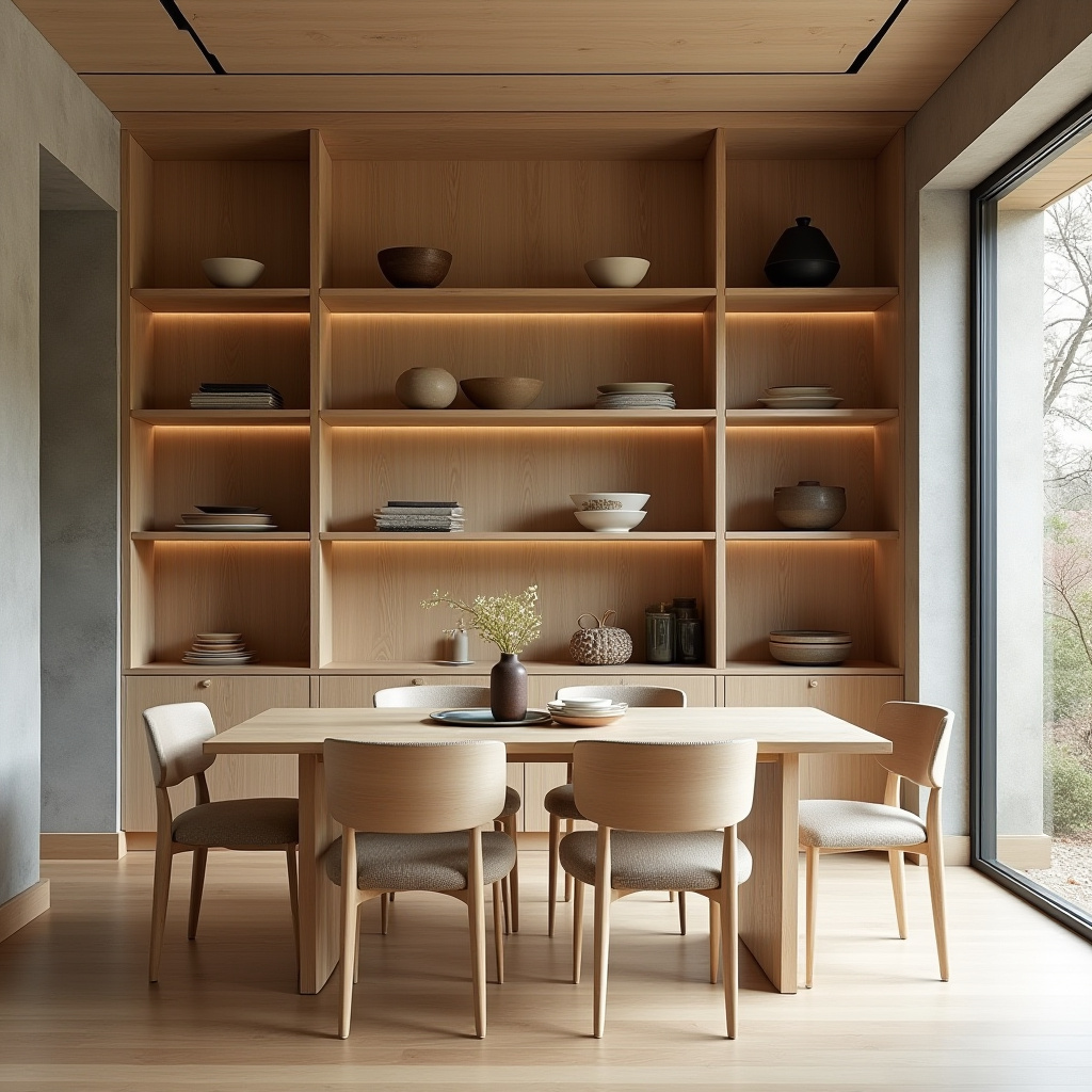 built in shelves dining room 19
