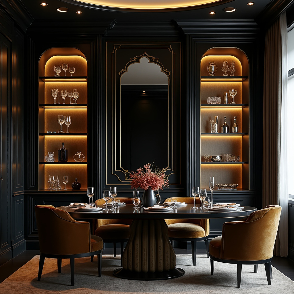 built in shelves dining room 22