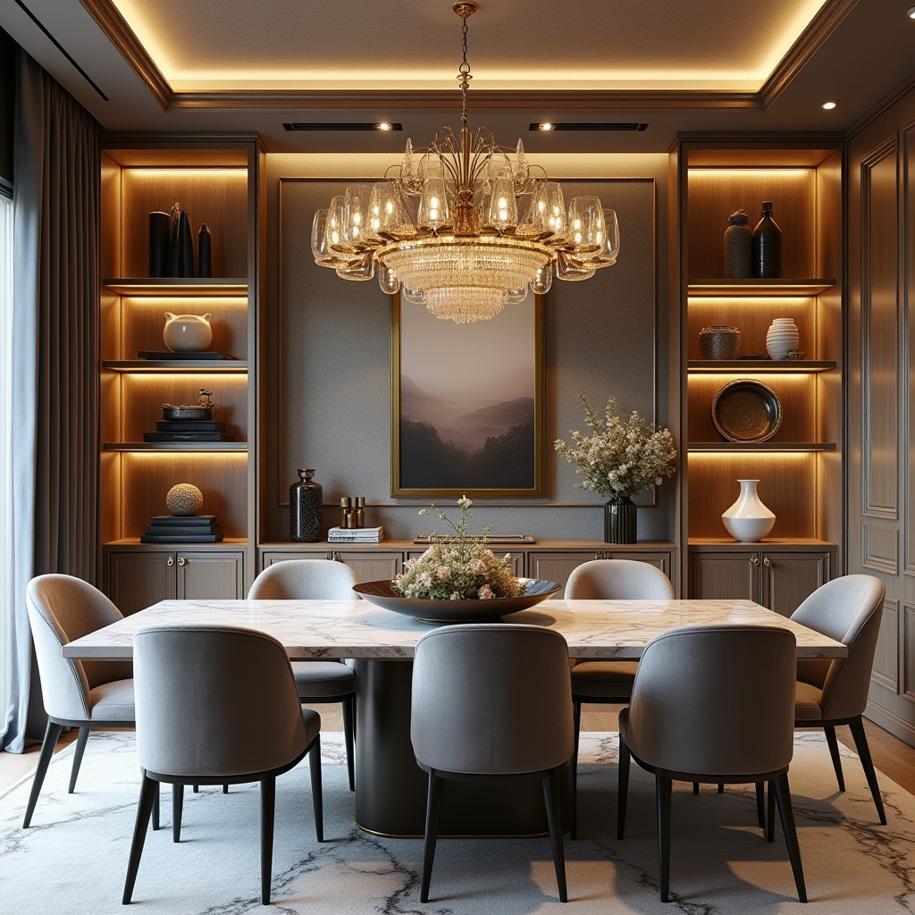 built in shelves dining room 31