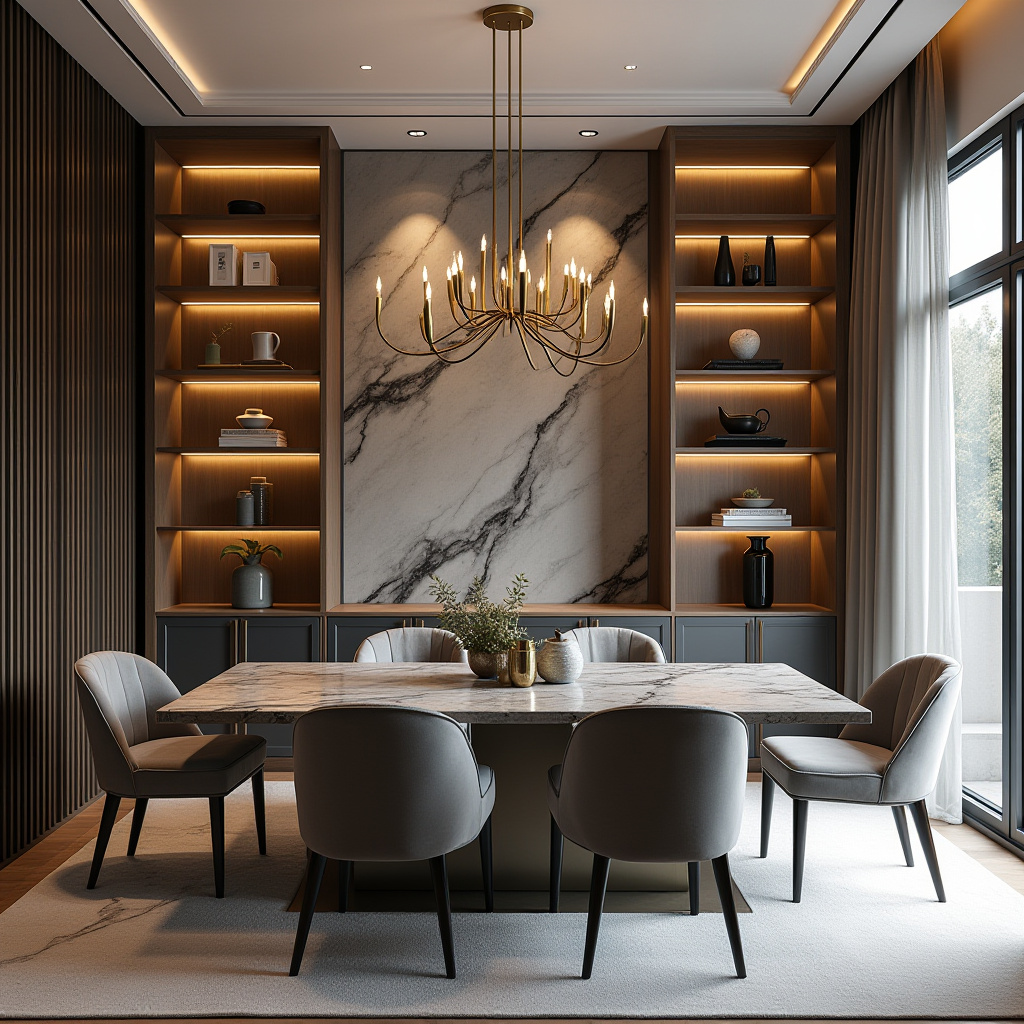 built in shelves dining room 32