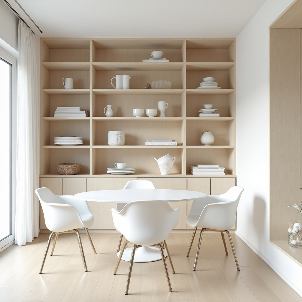 built in shelves dining room 33