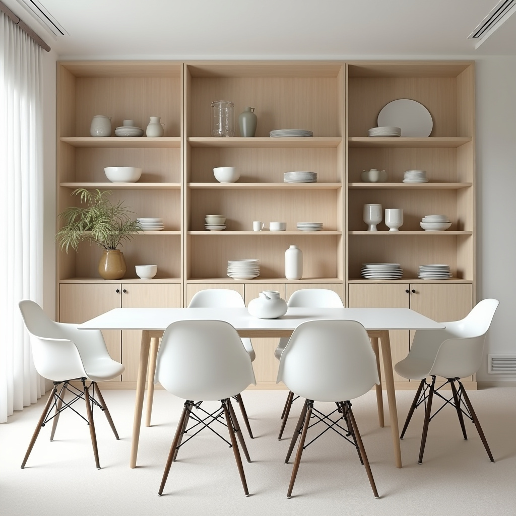 built in shelves dining room 34