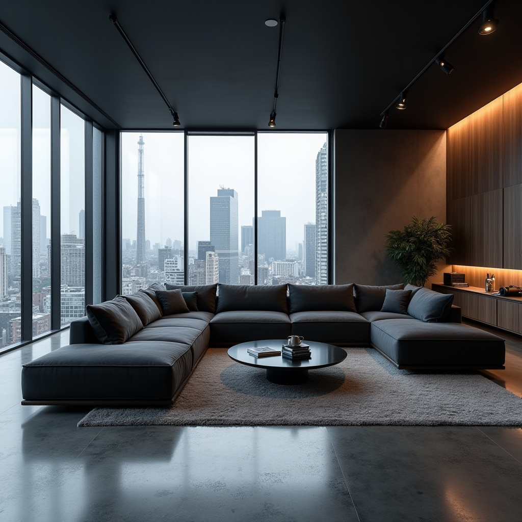 couch in middle of living room 37