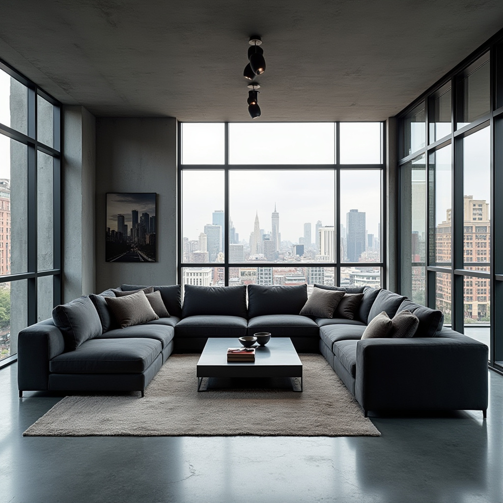 couch in middle of living room 38