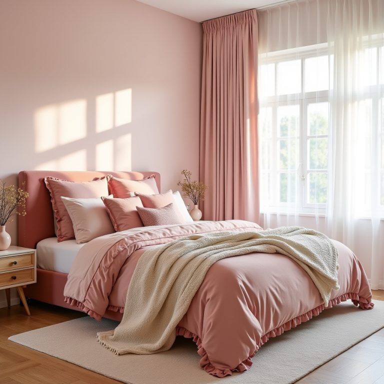 cozy pink bedroom 1