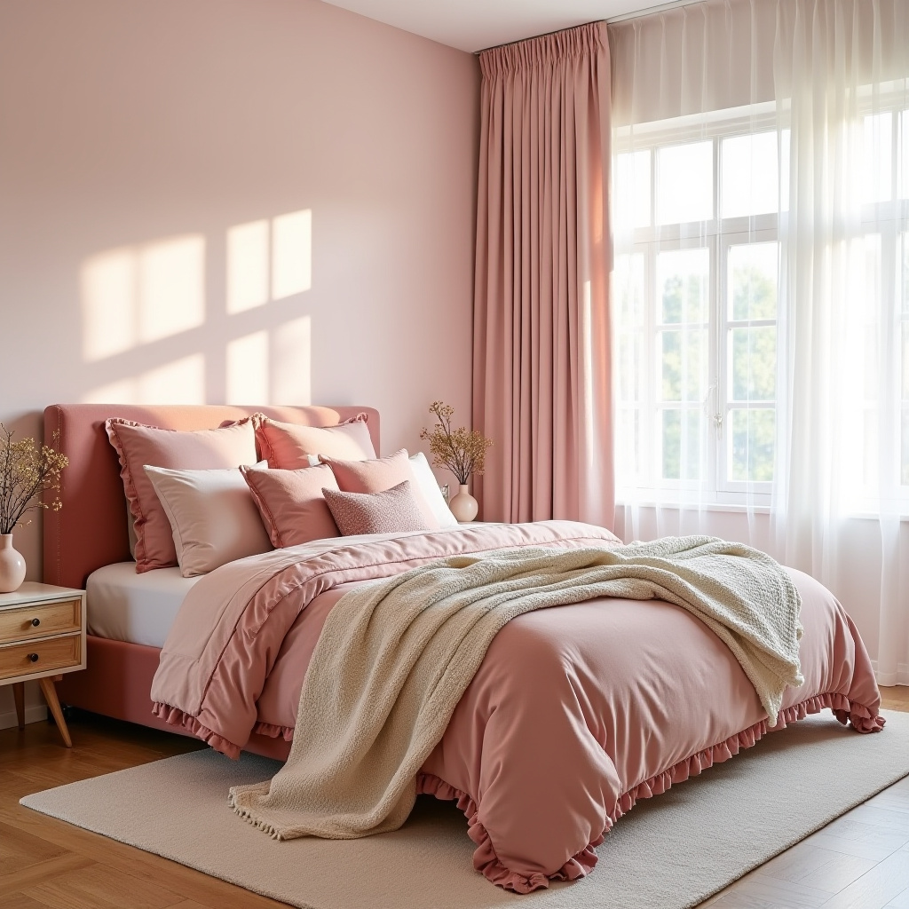 cozy pink bedroom 1