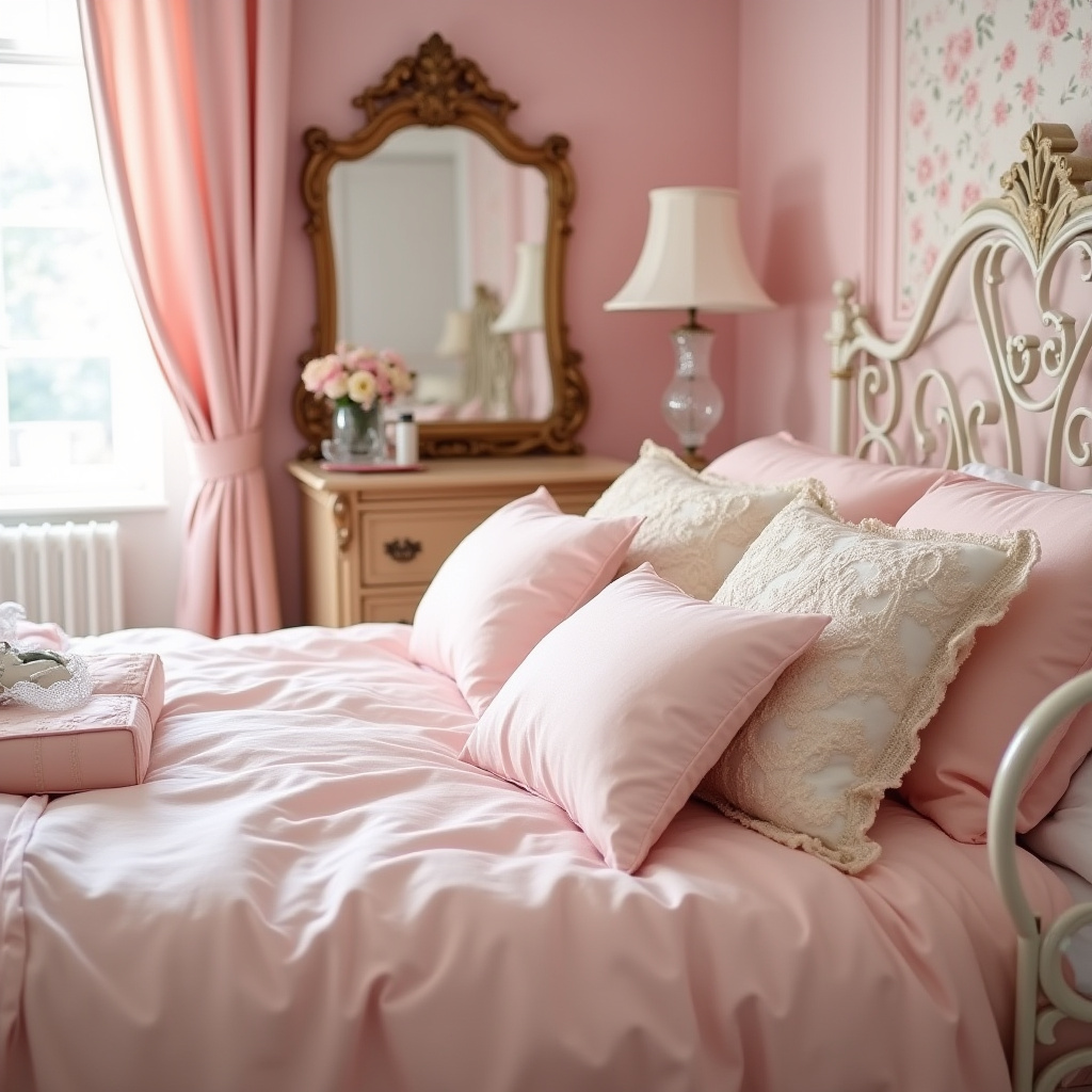 cozy pink bedroom 9