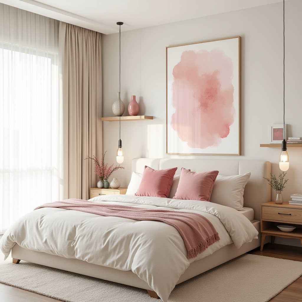 cream and pink bedroom 14