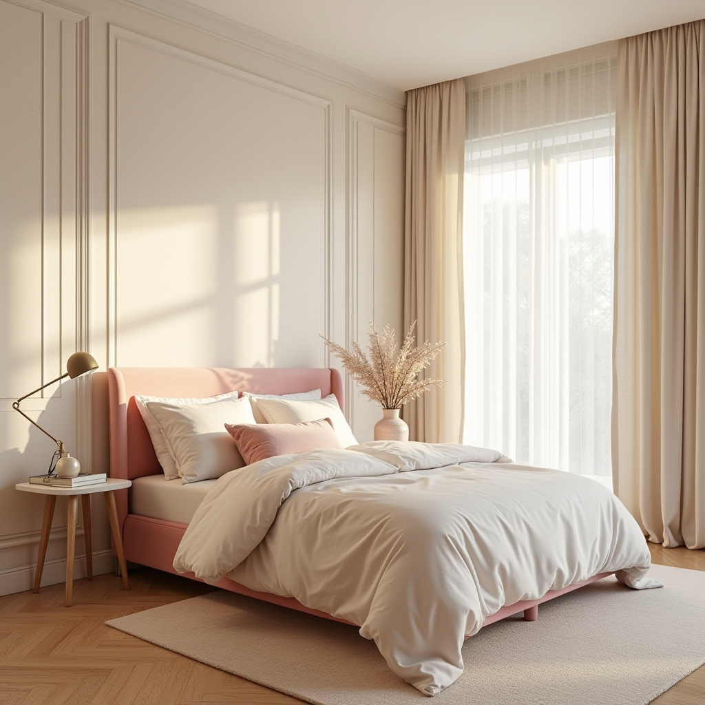 cream and pink bedroom 2