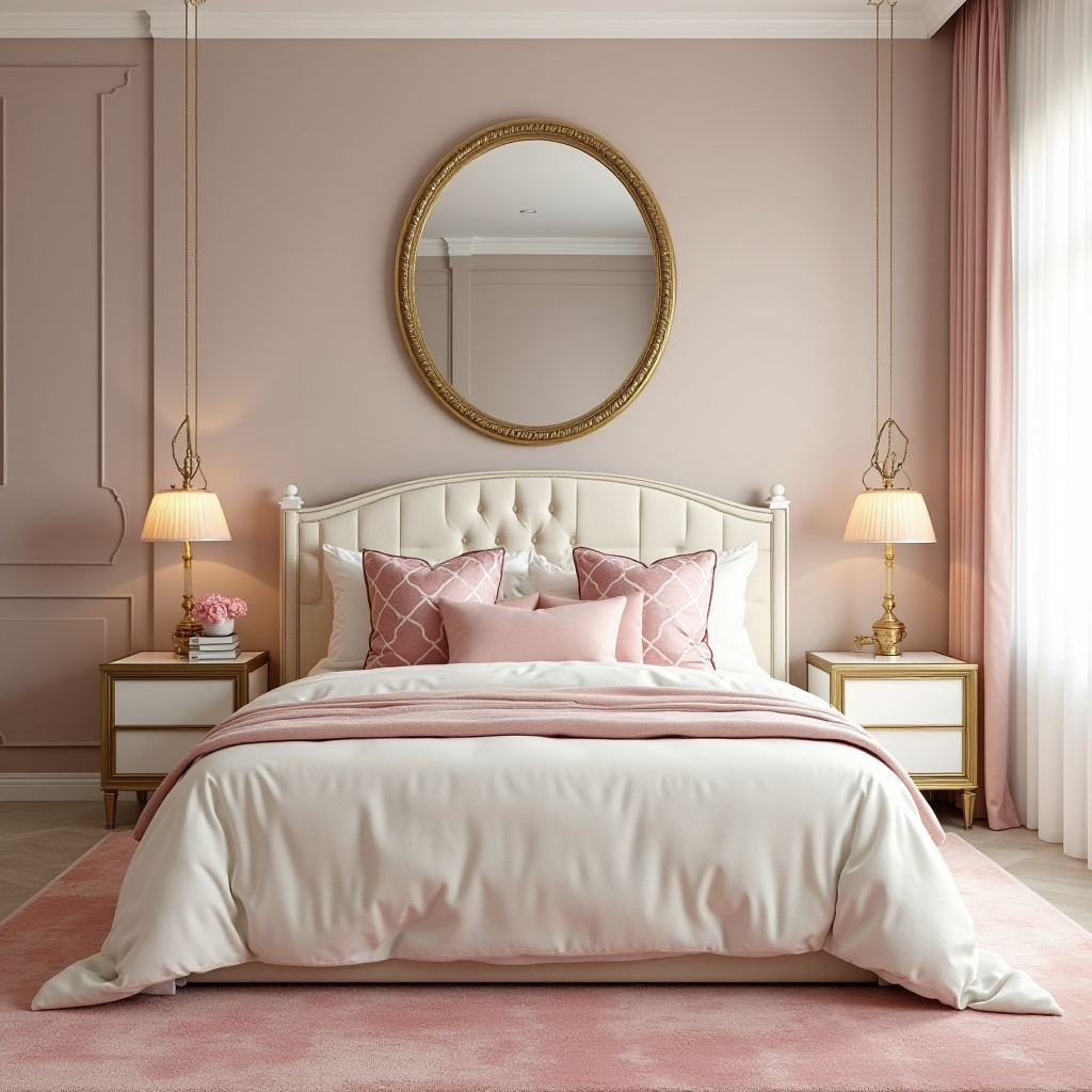 cream and pink bedroom 23