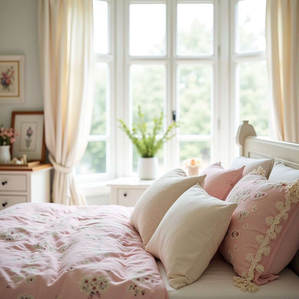 cream and pink bedroom 34