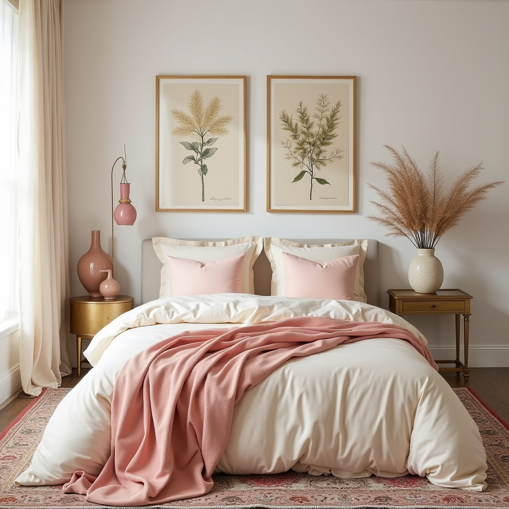 cream and pink bedroom 37