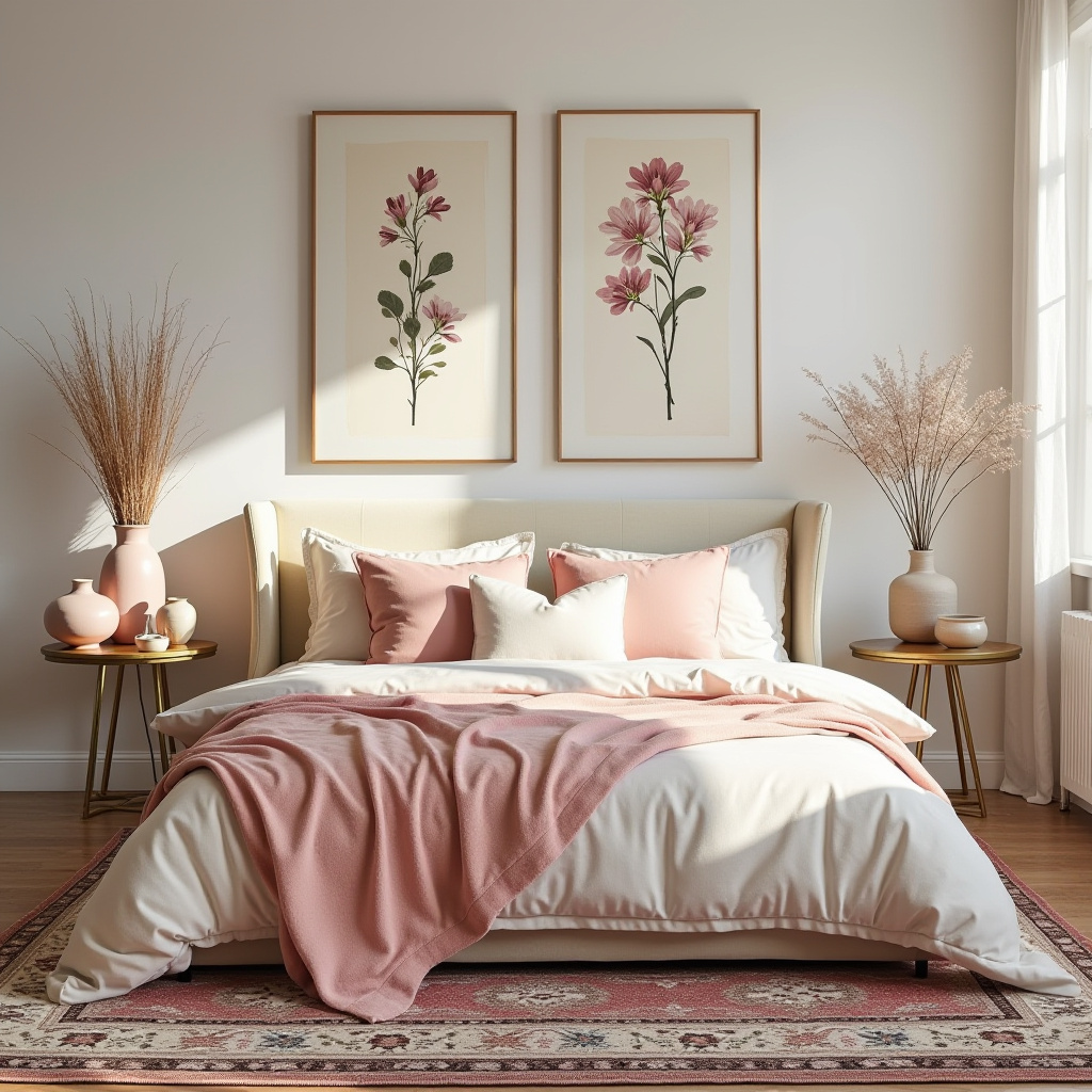 cream and pink bedroom 38
