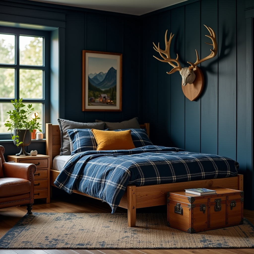 dark blue boys bedroom 10