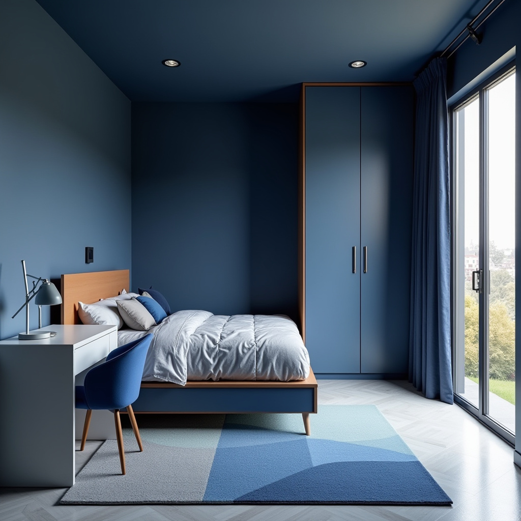 dark blue boys bedroom 14