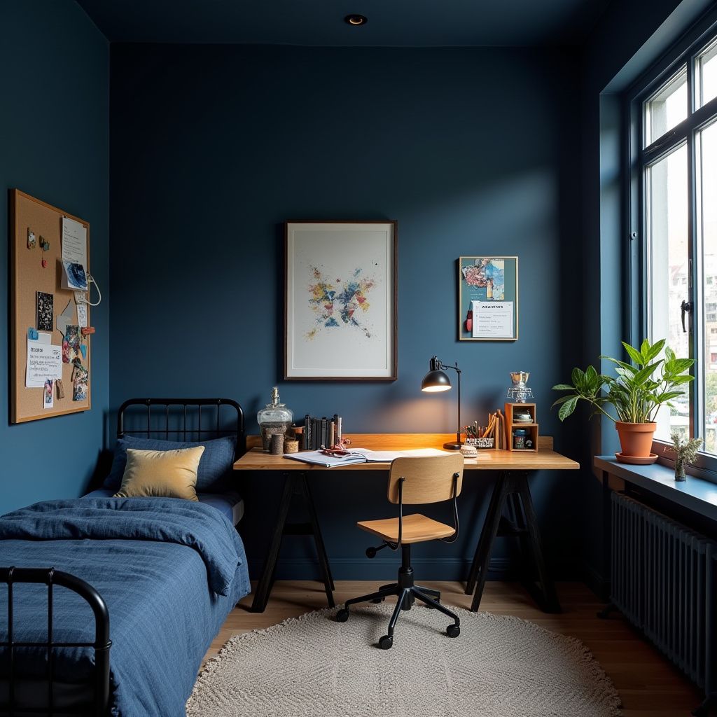 dark blue boys bedroom 19