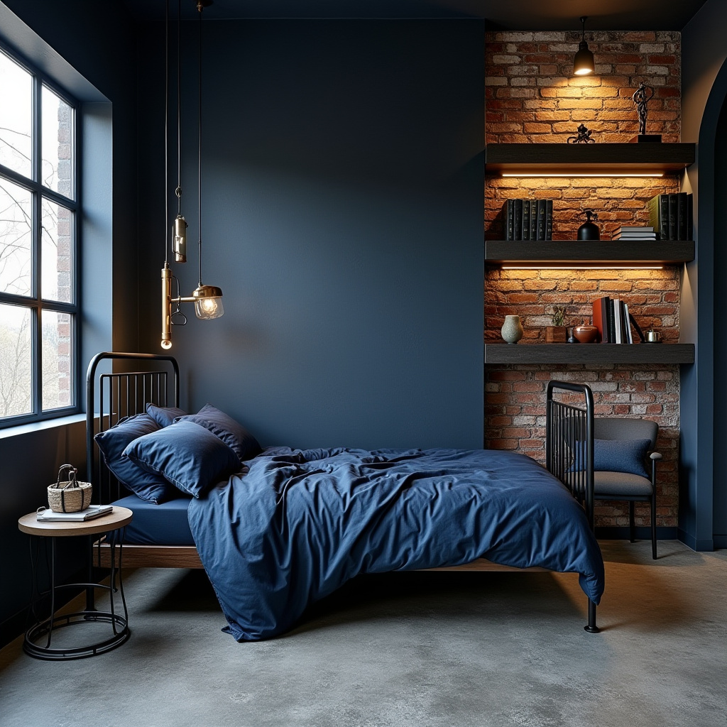 dark blue boys bedroom 2