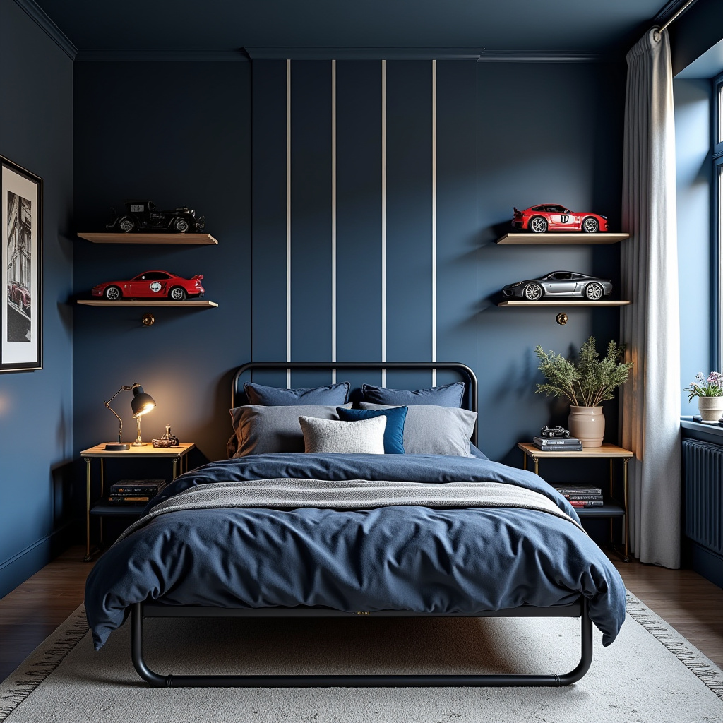 dark blue boys bedroom 29