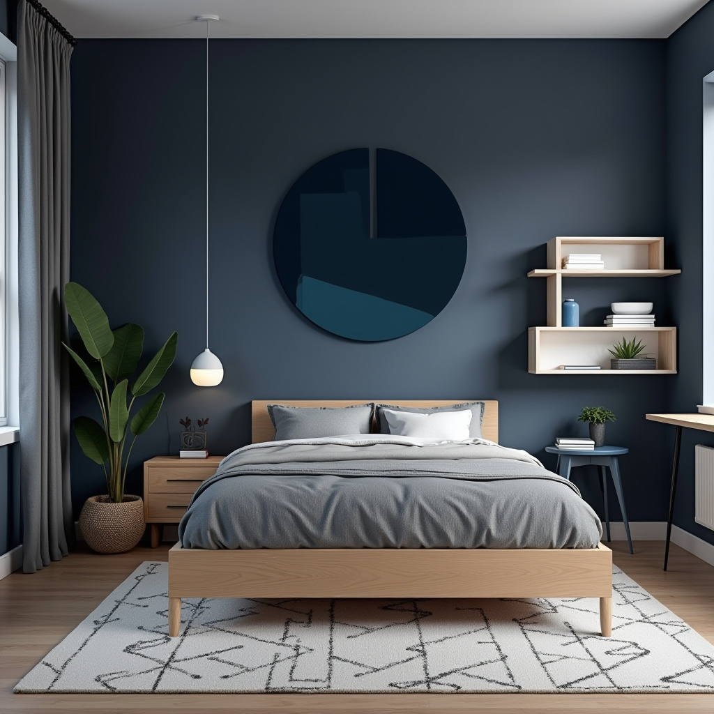 dark blue boys bedroom 3