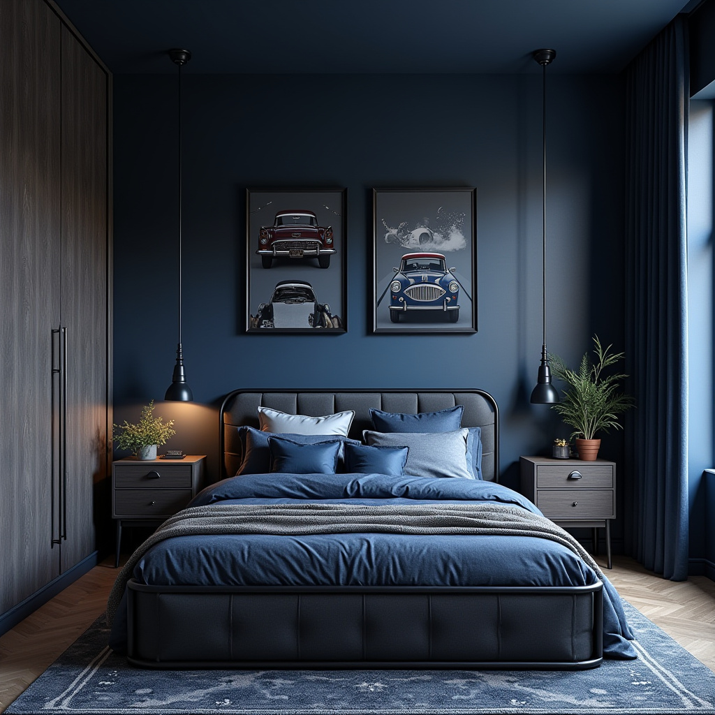 dark blue boys bedroom 30