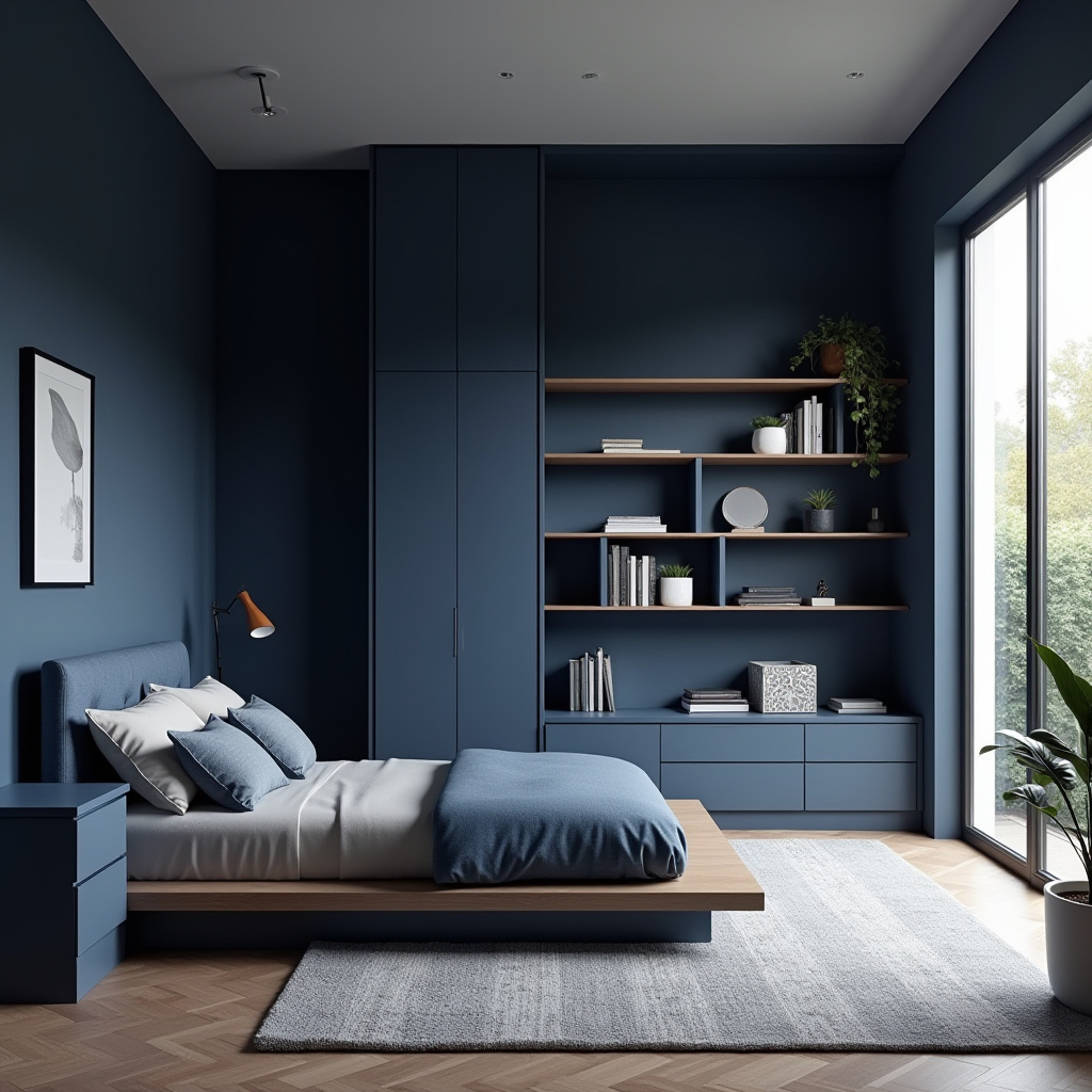 dark blue boys bedroom 35