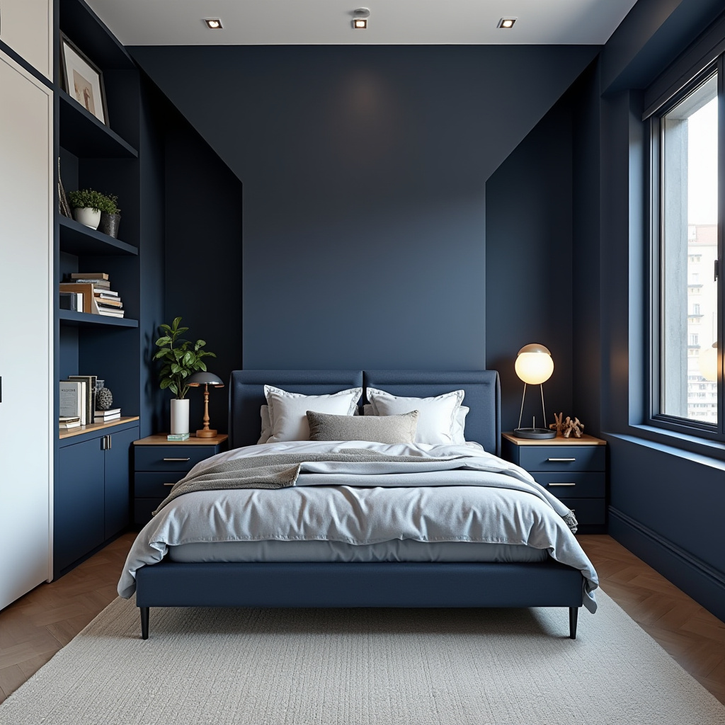 dark blue boys bedroom 36