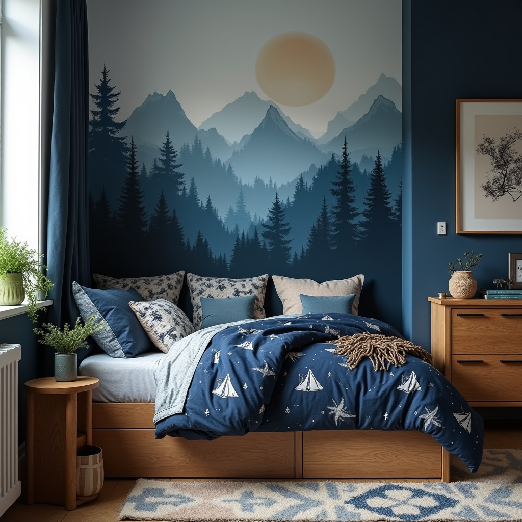 dark blue boys bedroom 37