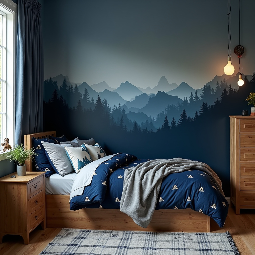 dark blue boys bedroom 38