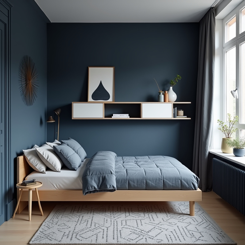 dark blue boys bedroom 4