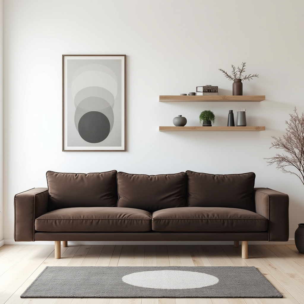 dark brown couch living room ideas 9