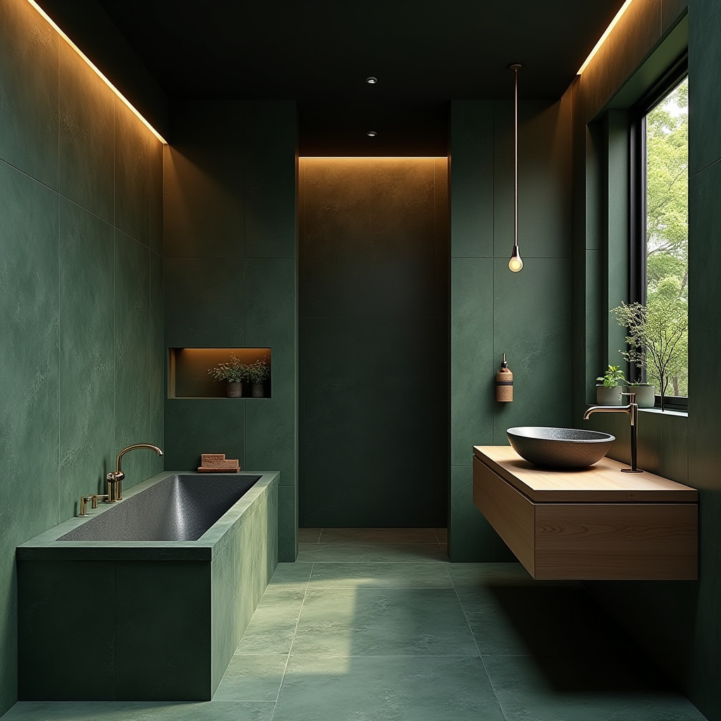 dark green bathroom ideas 17