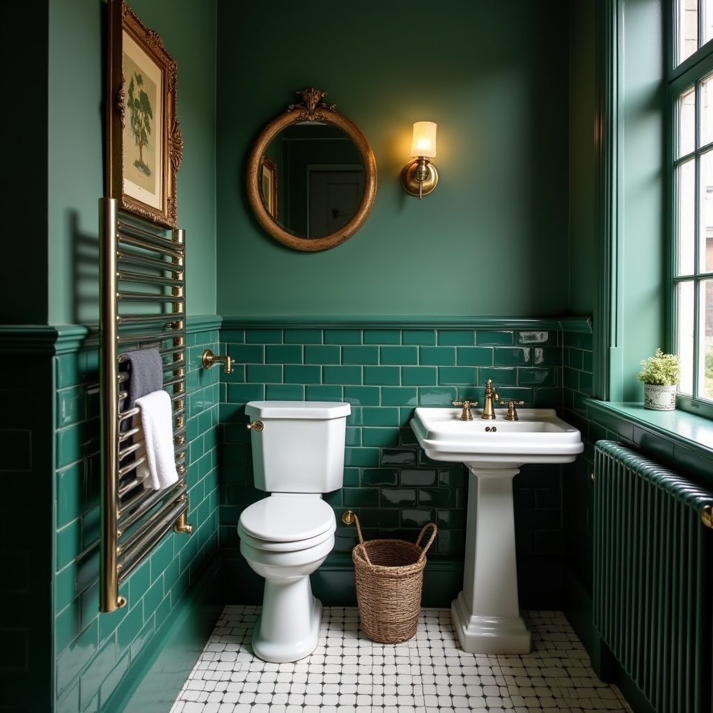 dark green bathroom ideas 33